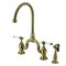 Kingston Brass Bridge Kitchen Faucet with Brass Sprayer, Antique Brass KS7793PLBS - alternate 1